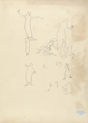 Studie von Tänzern, für die Cave of the Golden Calf